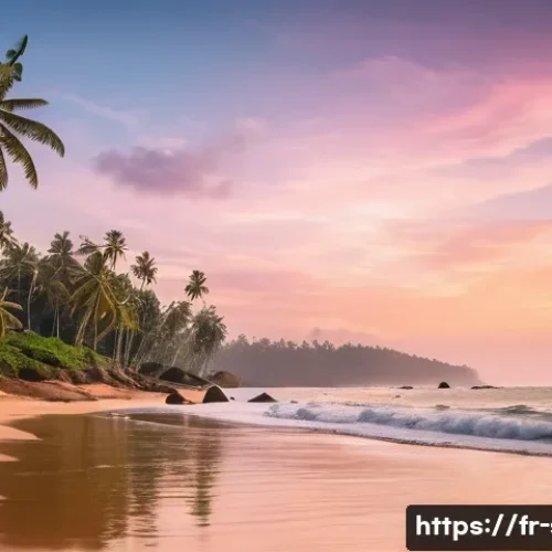 Home 27 스리랑카 사진 촬영 명소 - A breathtaking panoramic view of a tranquil golden sand beach in Mirissa, Sri Lanka, at the peak of ...
