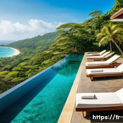Home 26 스리랑카의 외국인 투자 기회 - **Prompt for Tourist Real Estate:**
"A breathtaking aerial view of a luxurious, eco-friendly vil...
